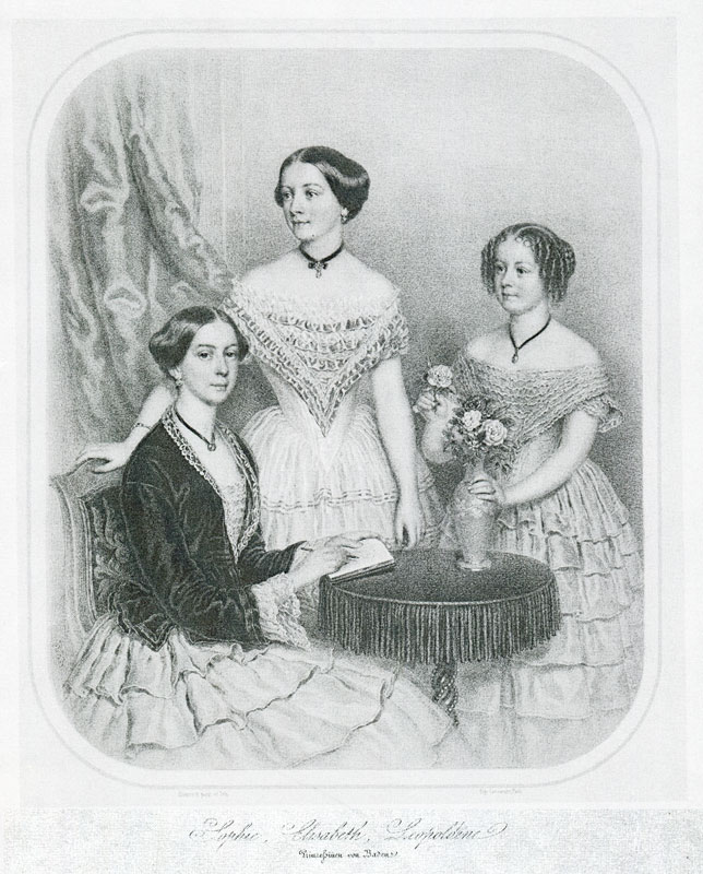 Die Töchter von Wilhelm von Baden (v.l.n.r.): Sophie, Elisabeth, Leopoldine.